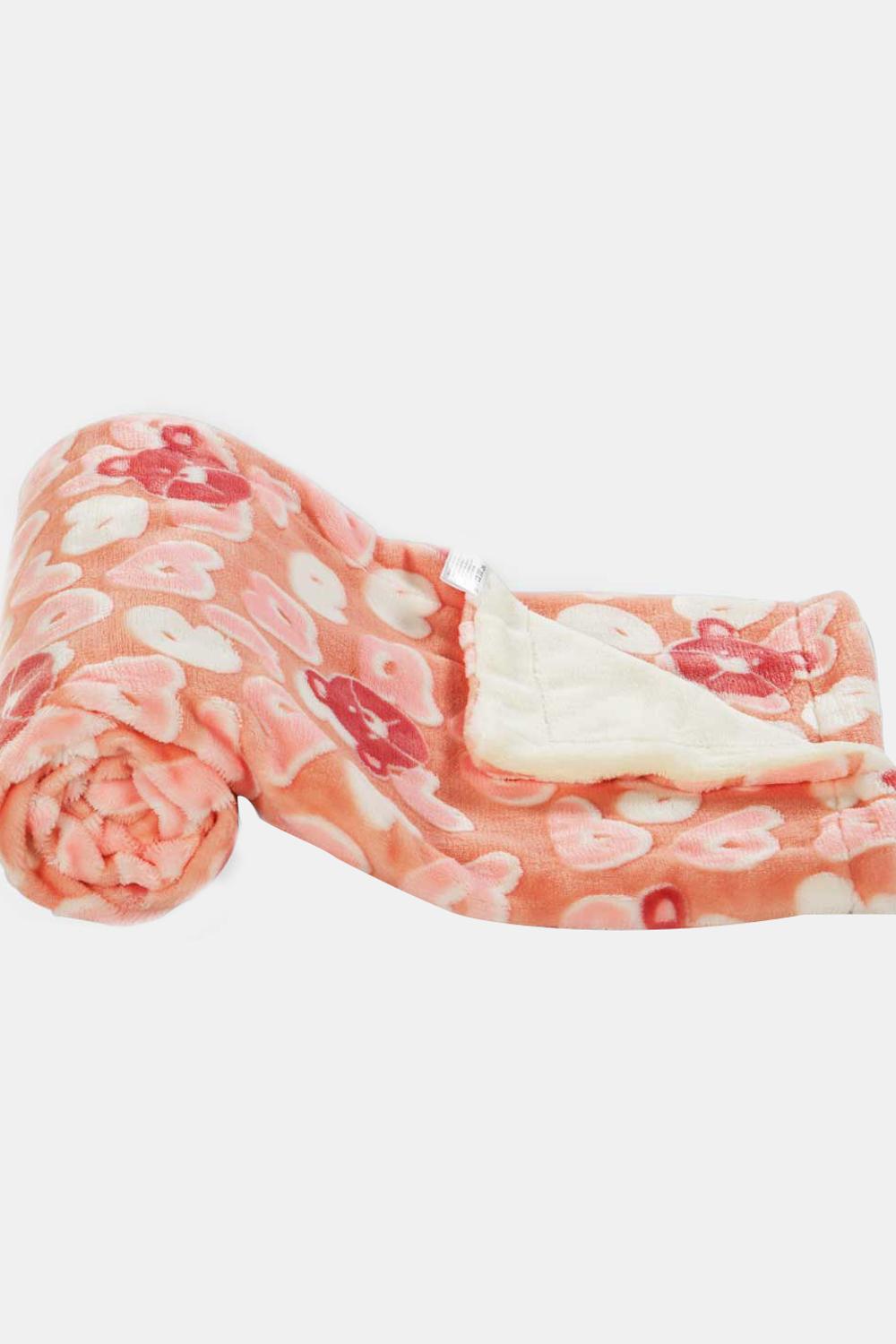 Pink Double Layered Blanket with 3D Printing
